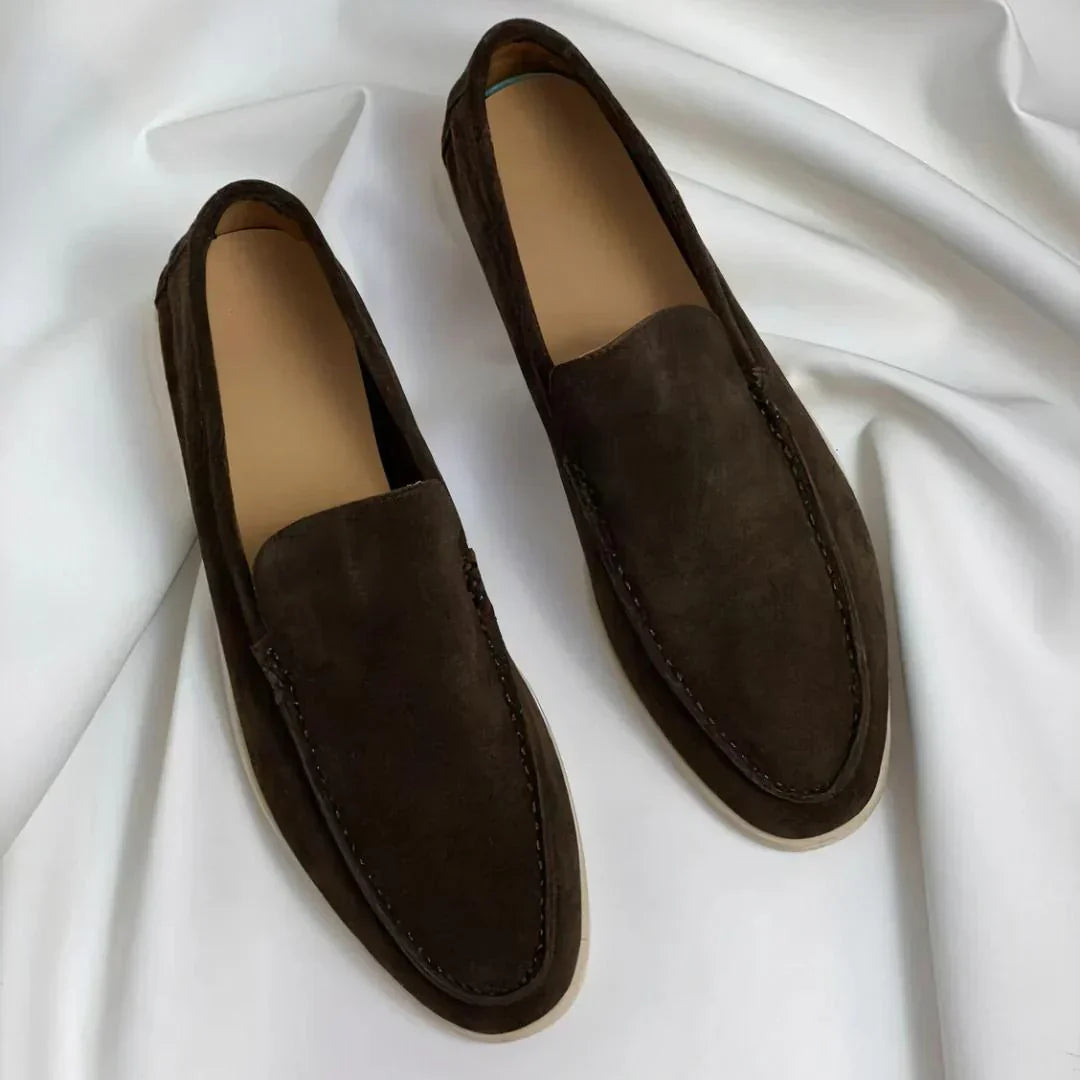 Eleganta loafers i mocka